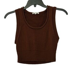 Reformation Brown Norma Cotton‎ Sweater Rollneck Tank Top - XSmall